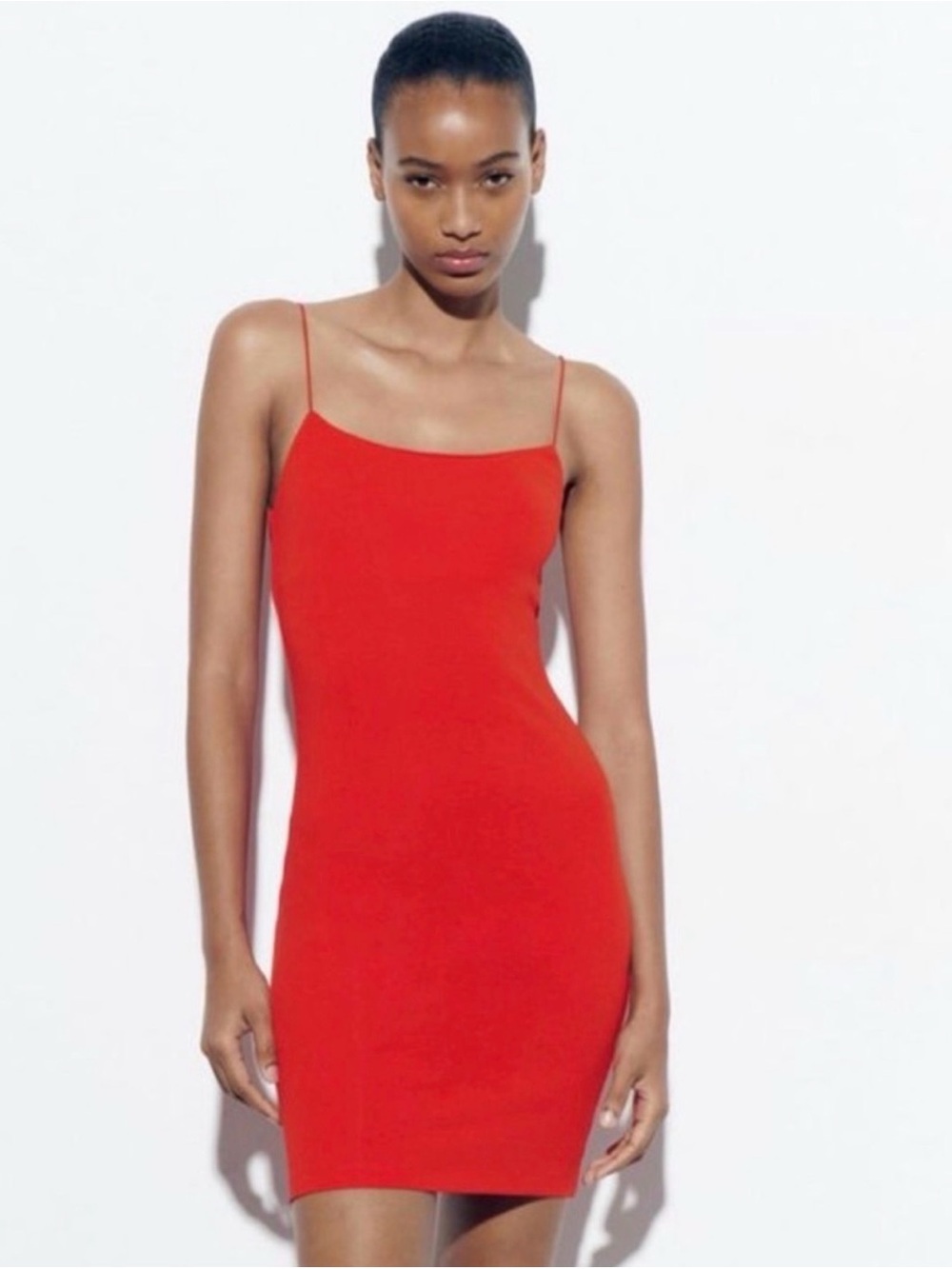 Red Spaghetti-Strap Mini Dress